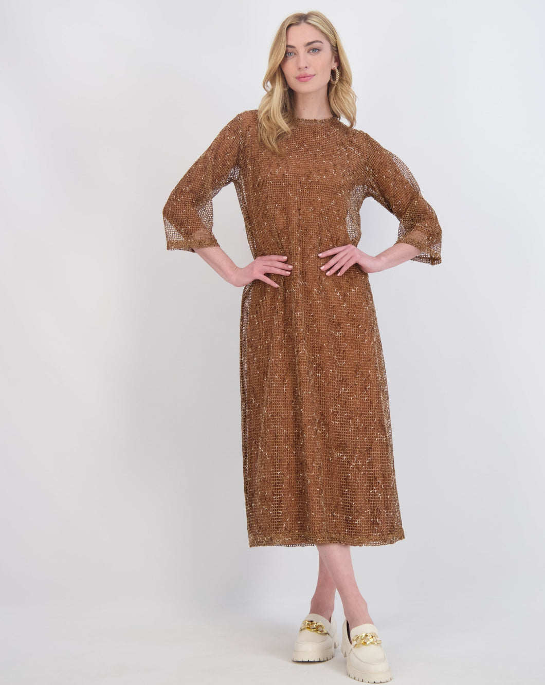 Crochet Dress in Brown