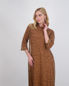 Crochet Dress in Brown