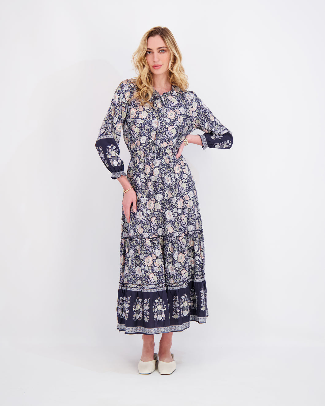 *FINAL SALE* Elastic-Waist Dress in Floral