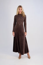 Load image into Gallery viewer, *PRE ORDER* Velvet Lace Dress in Brown
