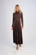 Load image into Gallery viewer, *PRE ORDER* Velvet Lace Dress in Brown
