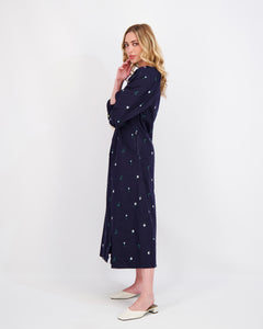 *FINAL SALE* Embroidered Dress in Navy