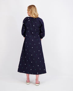 *FINAL SALE* Embroidered Dress in Navy