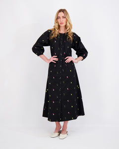 *FINAL SALE* Embroidered Dress in Black