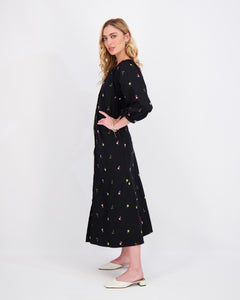*FINAL SALE* Embroidered Dress in Black
