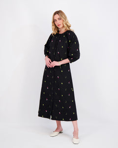 *FINAL SALE* Embroidered Dress in Black