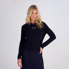Load image into Gallery viewer, Horsebit Navy Knit Sweater

