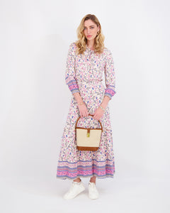 *FINAL SALE* Elastic-Waist Dress in Pink Floral