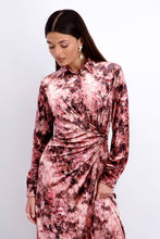 Load image into Gallery viewer, Velvet Side Knot Dress in Pink Floral
