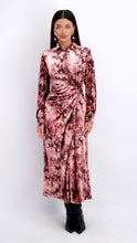 Load image into Gallery viewer, Velvet Side Knot Dress in Pink Floral
